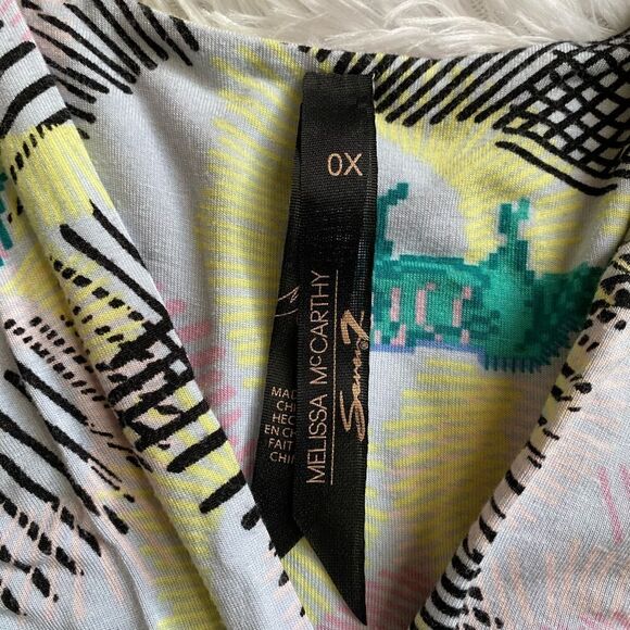 Melissa McCarthy X Seven7 Dress Multicolor Stretchy Tie Back Womens Size 0X - Picture 10 of 11